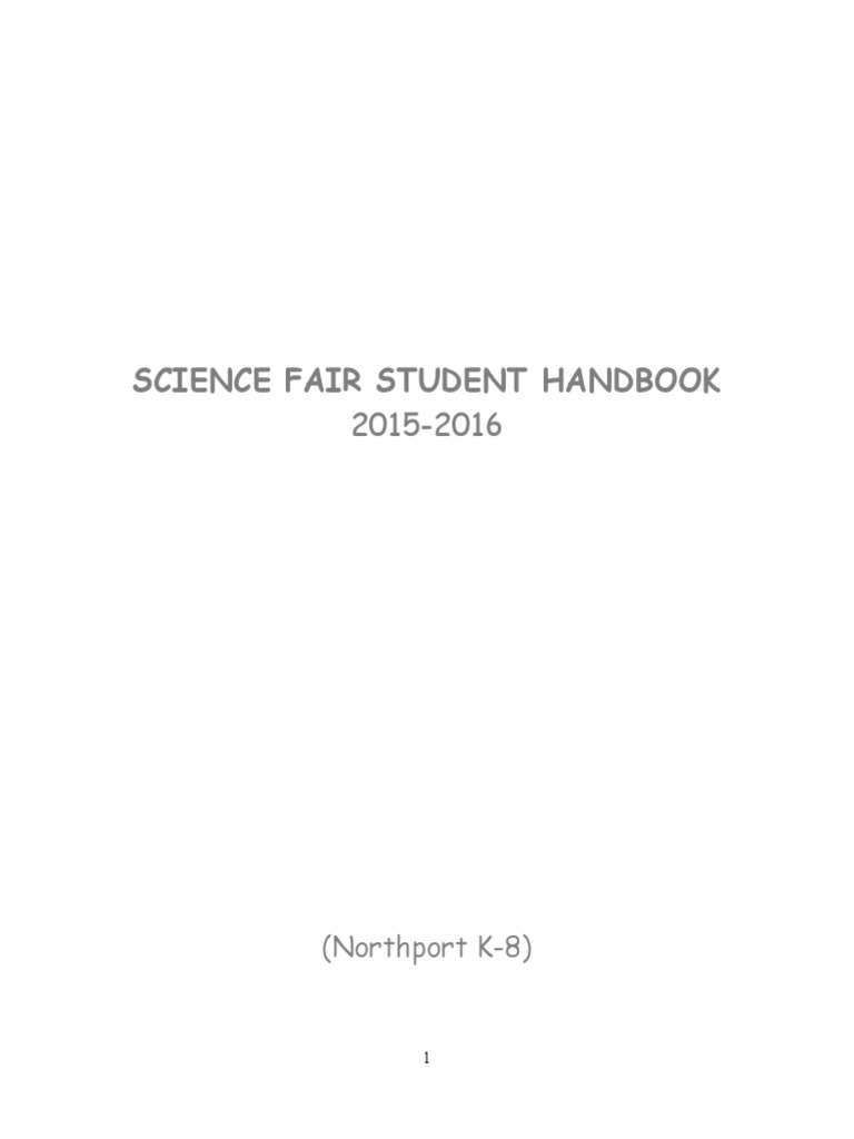 Northport K-8 Science Fair Guide | PDF | Experiment | Scientific Method