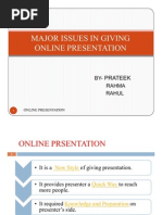 Major Issues in Giving Online Presentation