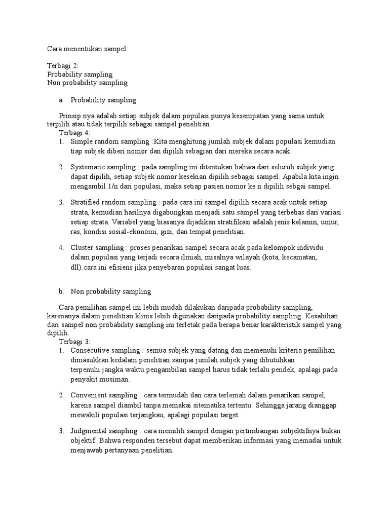 Cara Menentukan Sampel