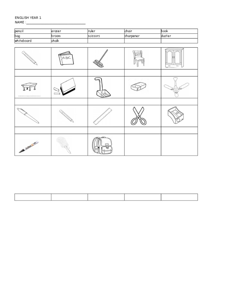 Classroom Vocabulary for Kids | PDF