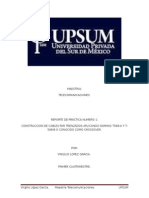 Reporte de Practica Num 4 Par Trenzados Norma T-568-A y Norma T-568-b Crossover