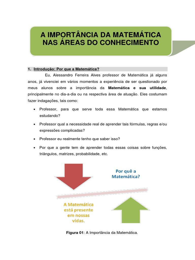 A Importância Da Matemática | Ensino de Matemática | Conhecimento