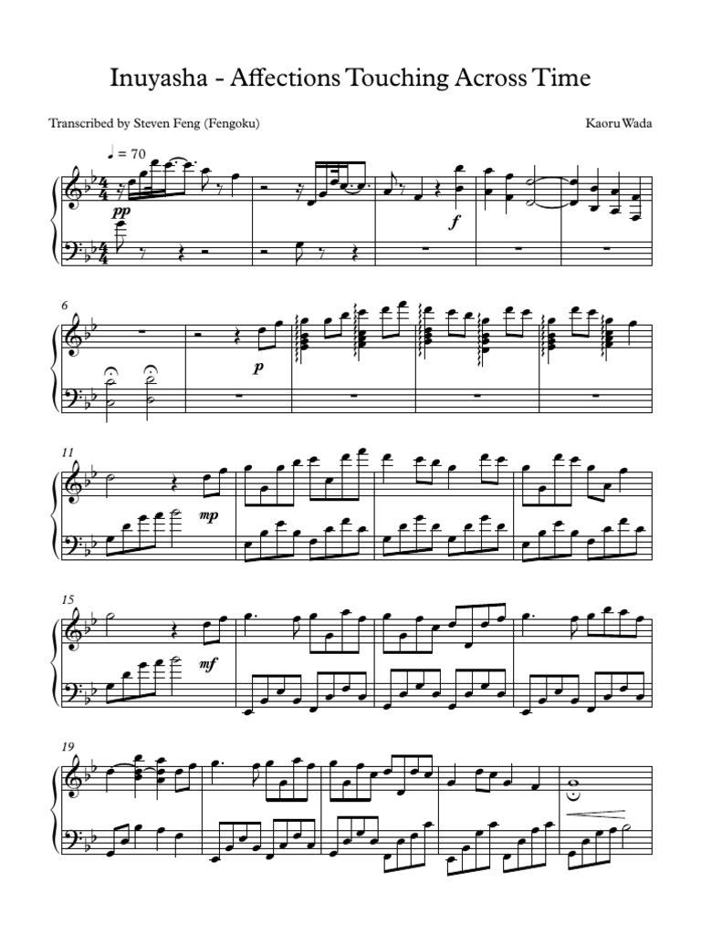 Featured image of post Inuyasha Piano Sheet Music When i search for virtual piano sheet music online it s not the exact same sheet music many of us remember from gmod tower which makes it harder to play if you memorized the old text notes