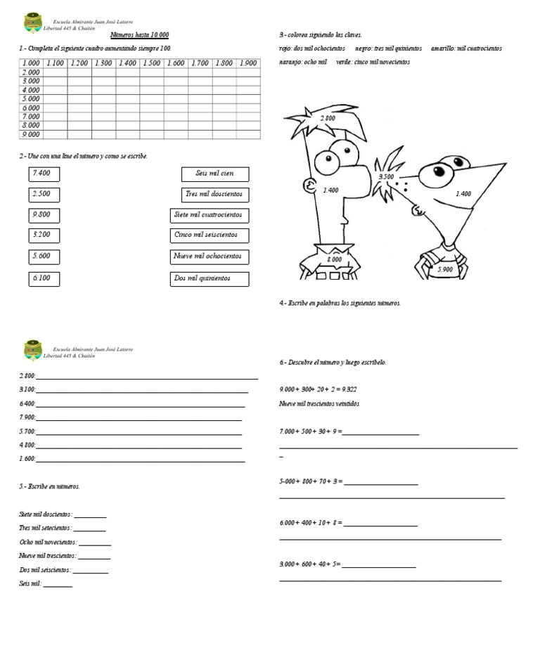 Números Hasta 10000 Guia | PDF