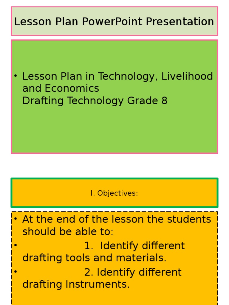 Grade 8 Drafting Tools Lesson Plan | PDF | Technical Drawing