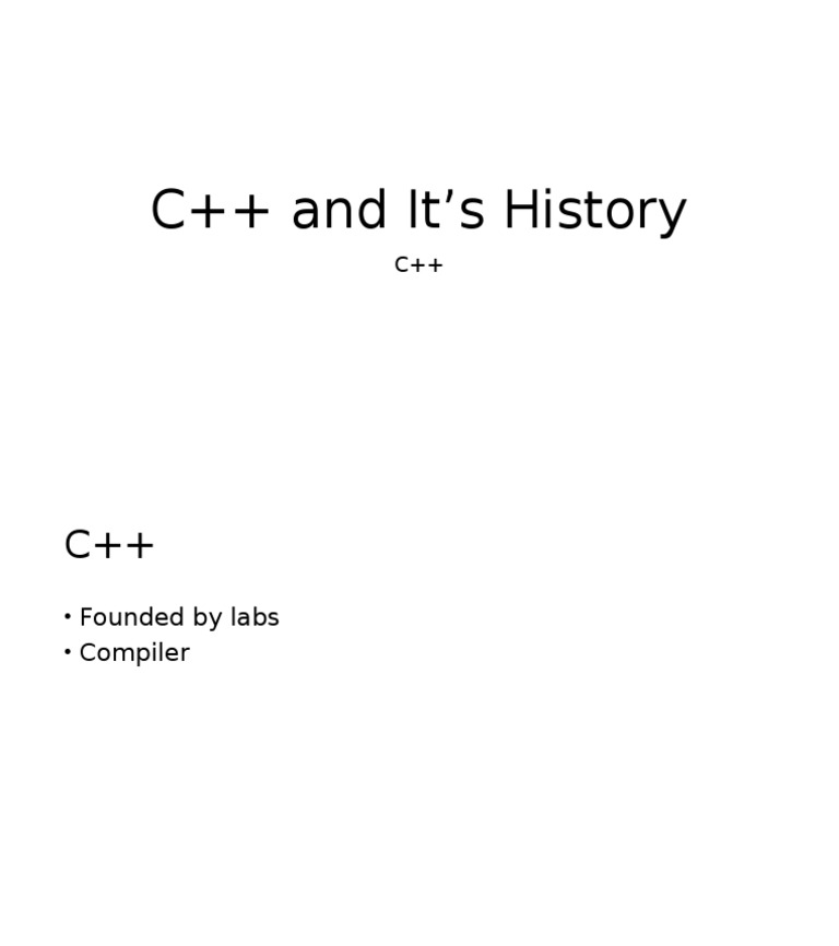 C++ History | PDF | Art | Computers