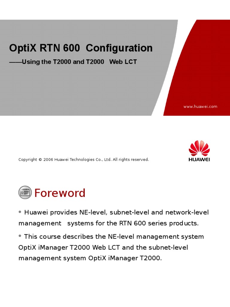 OptiX RTN 600 Configuration | PDF | Installation (Computer Programs ...
