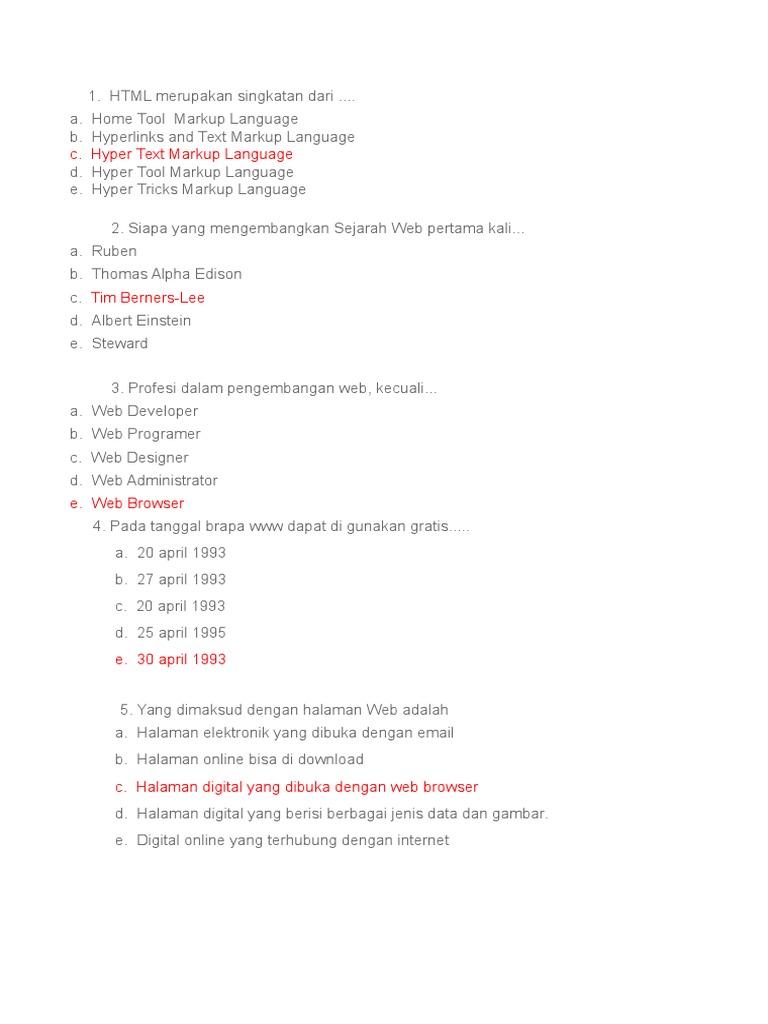 Soal HTML | PDF