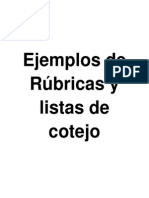 Ejemplos de Rúbrica y listas de cotejos