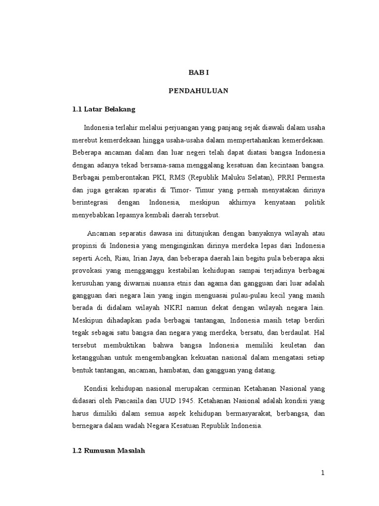 Makalah Ketahanan Nasional