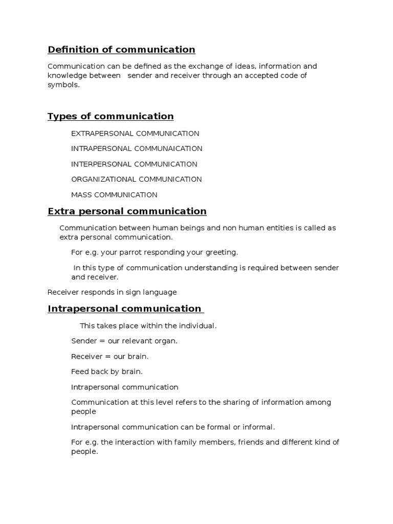 Definition of Communication