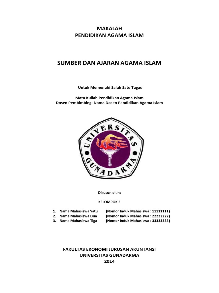 Contoh Cover Makalah