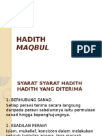 Hadith Maqbul