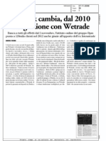 Webank cambia, dal 2010 integrazione con WeTrade (Borsa & Finanza, 07-11-2009)