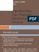 Transformasi Dan Postulat Relativitas Khusus