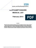 Northants Medical List Booklet Feb 13