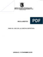 Reglamento para El Uso de Cancha Sintetica