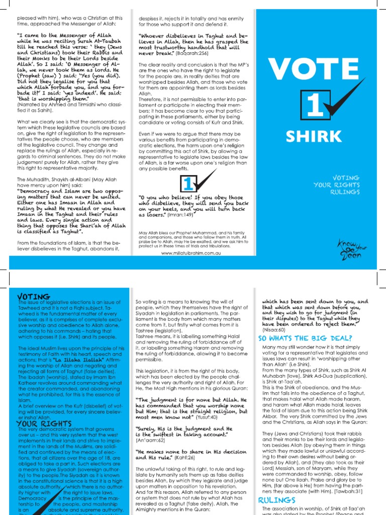 Vote 1 Shirk | PDF | Middle East | Religious Belief And Doctrine