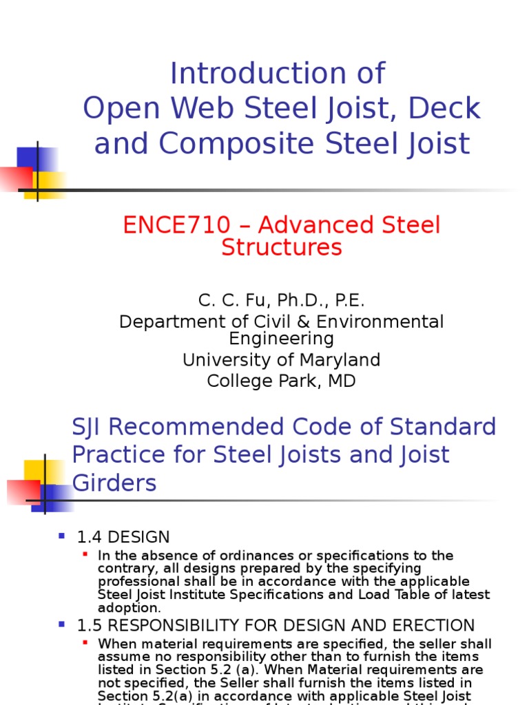 Steel Joist | PDF | Truss | Civil Engineering
