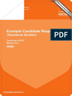 0580 Mathematics Example Candidate Responses Booklet