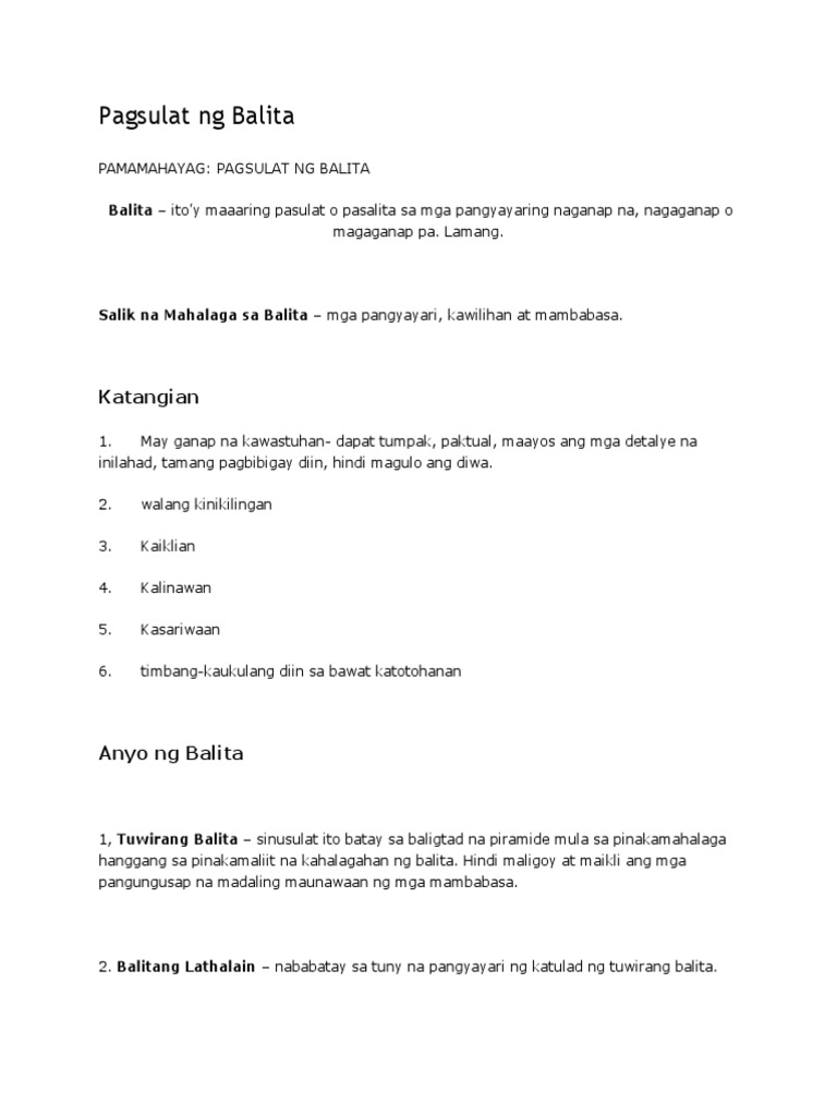 BALITA | PDF