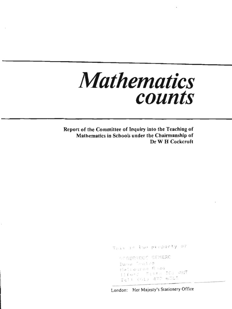 Mathematics Counts (FULL) PDF Teaching Mathematics Prediction