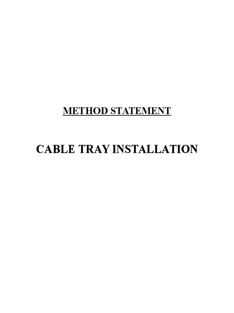 Cable Tray Installation Method Statement | PDF | Personal Protective ...
