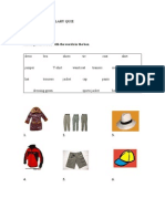 Clothes Vocabulary Quiz Clothes Match Pictures 1-21