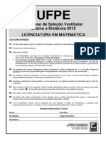 Prova Licenciatura em Matematica PDF