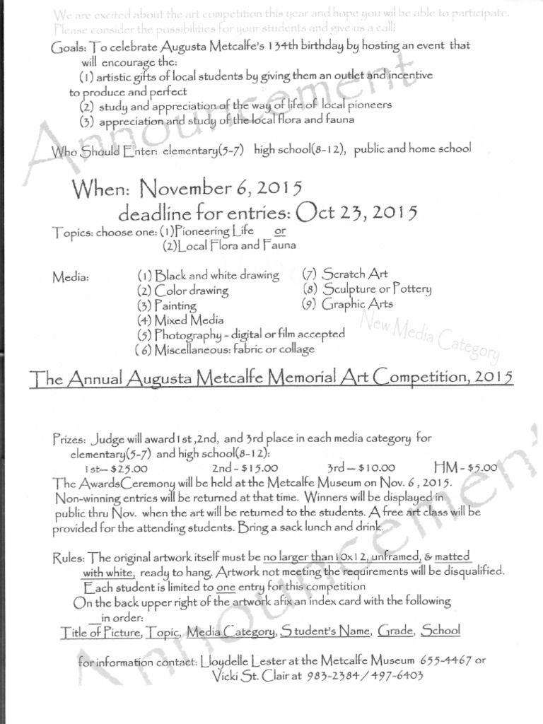 Art Contest | PDF | History