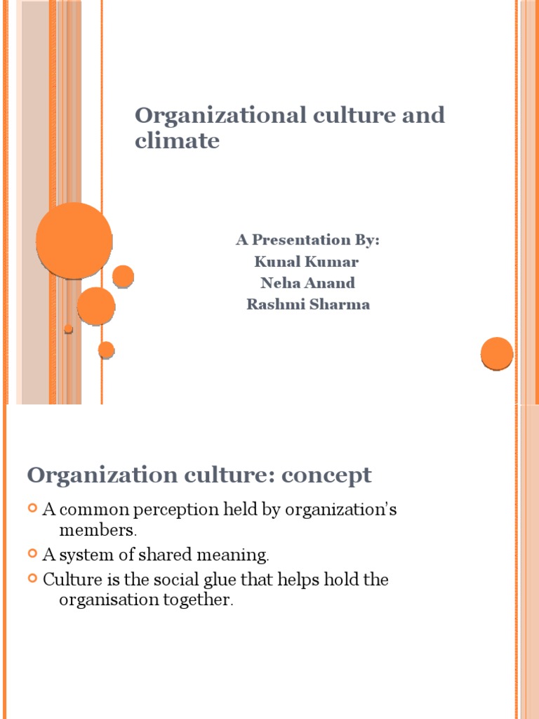 Understanding Organizational Culture & Climate | PDF | Organizational ...