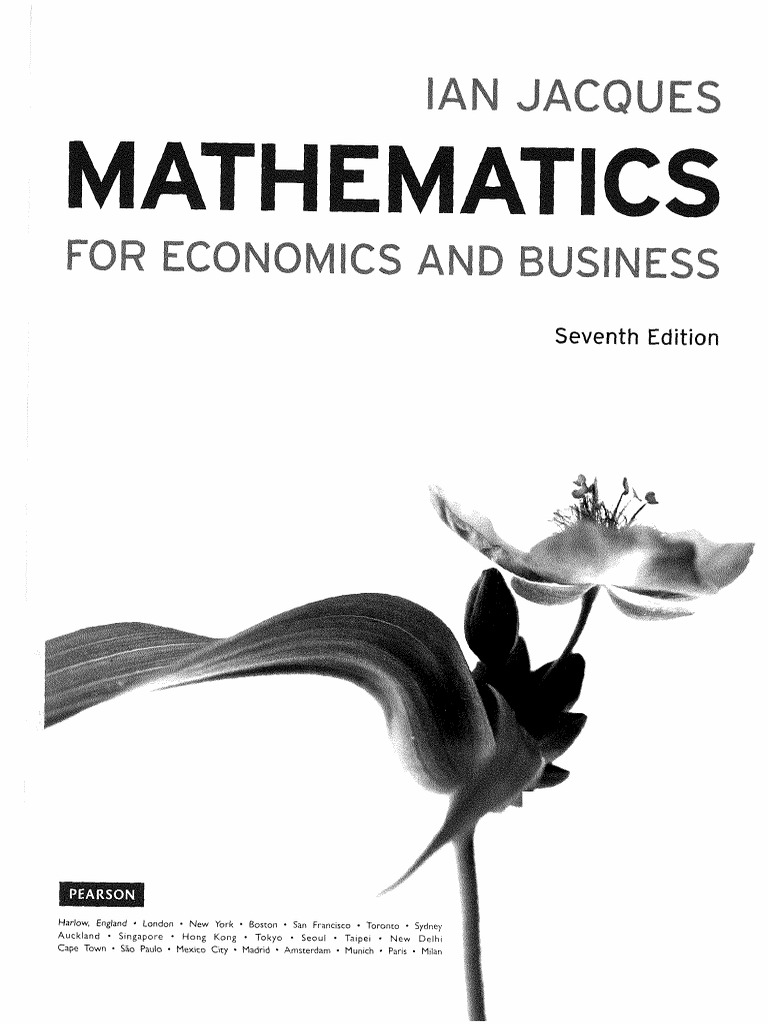 Mathematics for Economics by Ian Jacques | PDF | Equations | Matrix ...