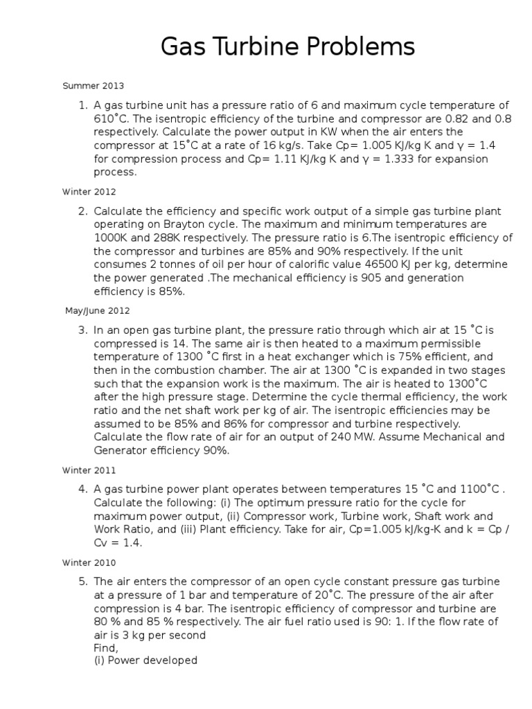 Gas Turbine Performance Analysis | PDF | Gas Turbine | Engines
