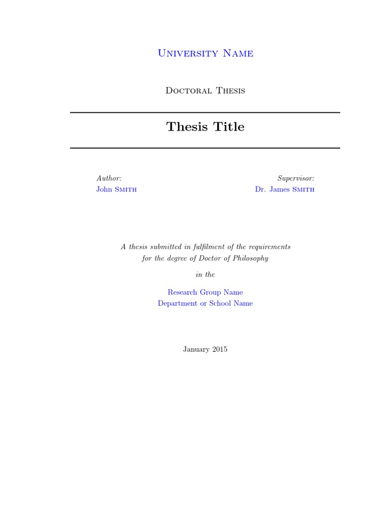 thesis template latex download