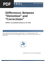 Differences Between Detention" and Corrections" (CR 10-004)