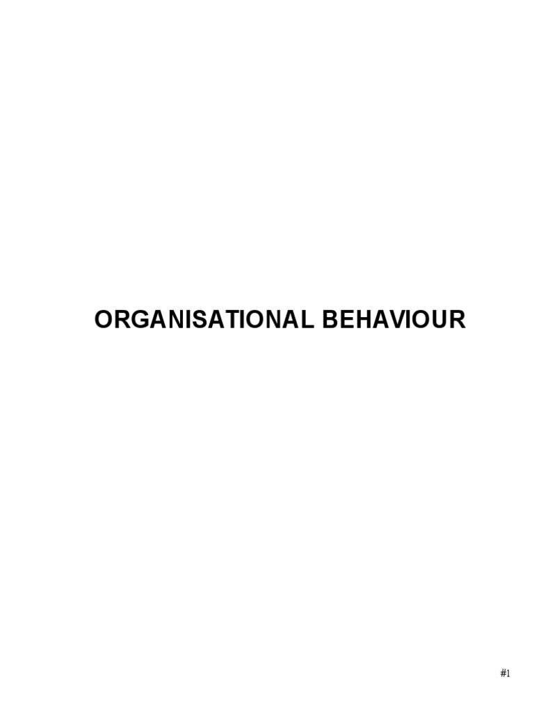 Understanding Organizational Behavior | PDF | Organizational Behavior ...