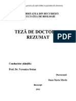Rezumat Teza Studiu Privind Cauzele Genetice Ale Infertilităţii În Populaţia Din România