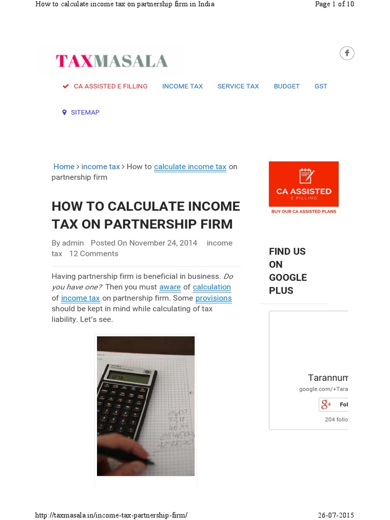 Taxation For Partnership Firm Income Tax In India