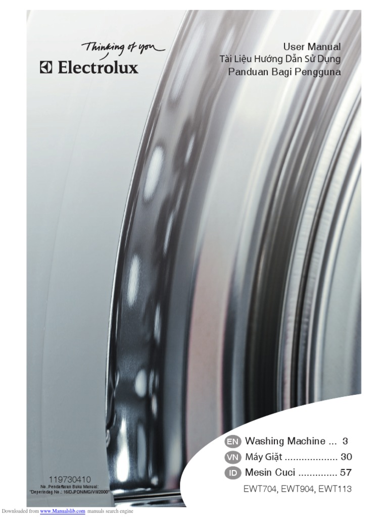Electrolux Washing Machine Manual PDF