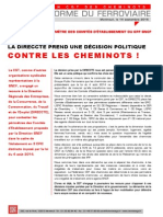 Une Décision Politique Contre Les Cheminots !