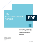 The Convening-in-a-Box Toolkit: A Community Foundation's Resource For Best Practice Community Leadership Strategies