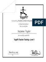 Suzanne Vogler Level 1 Certificate