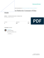 Investigation On Dielectric Constant of Zinc Oxide: Modern Applied Science February 2009