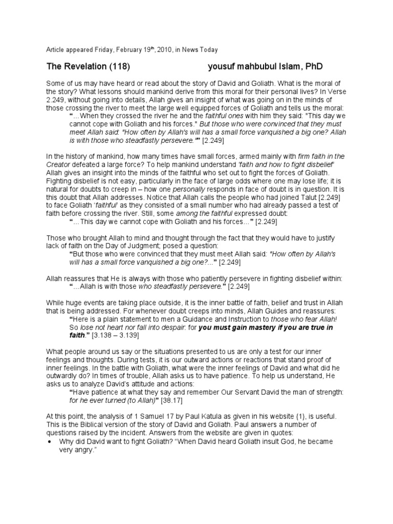 David And Goliath Chapter 7 Summary