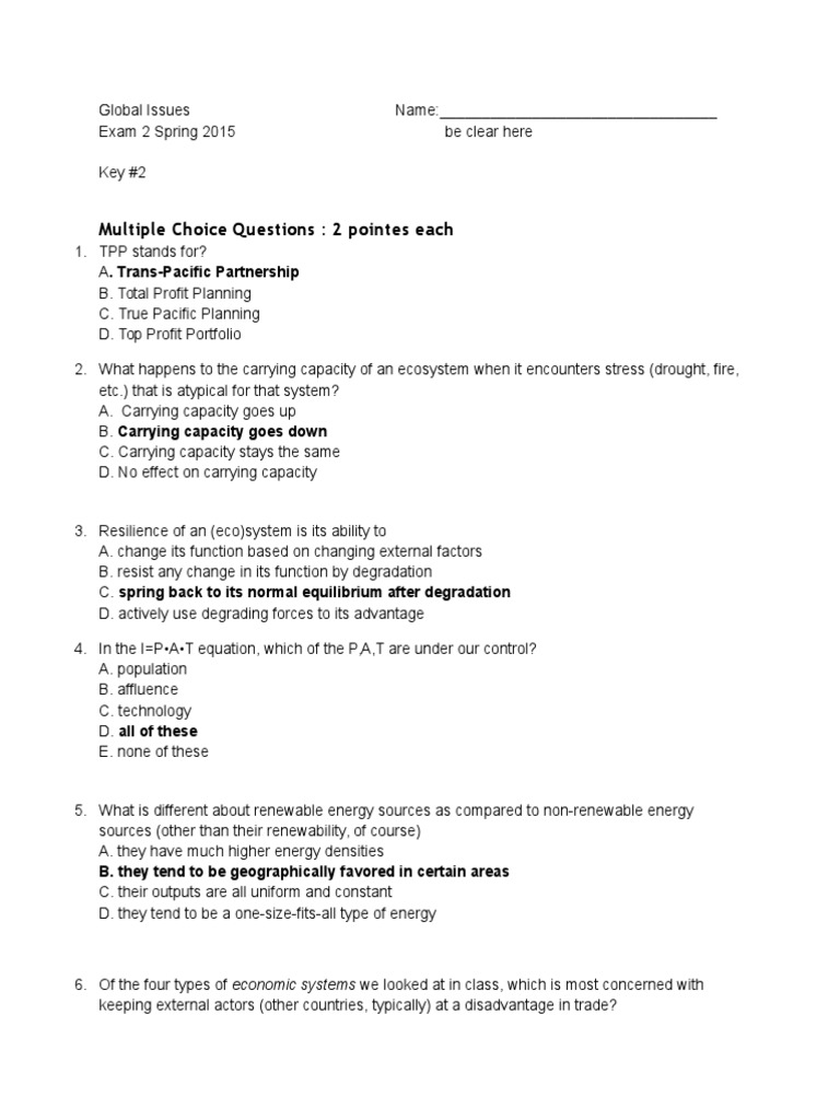 Global Issues Exam 2 Overview | PDF | International Monetary Fund ...