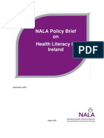 NALA Policy On Health Literacy