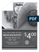 Mexican Buffet: Thursday, March 11th 4pm - 7pm