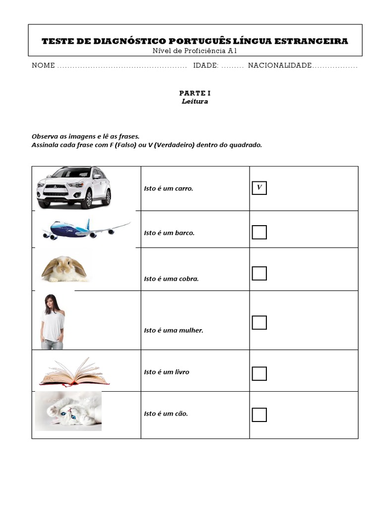 Teste de Diagnóstico Português Língua2 | PDF | Artes Linguísticas e ...