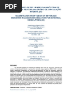 TRATAMENTO DE EFUENTES DA INDUSTRIA DE BEBIDAS