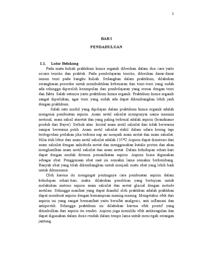 Sintesis Aspirin PDF